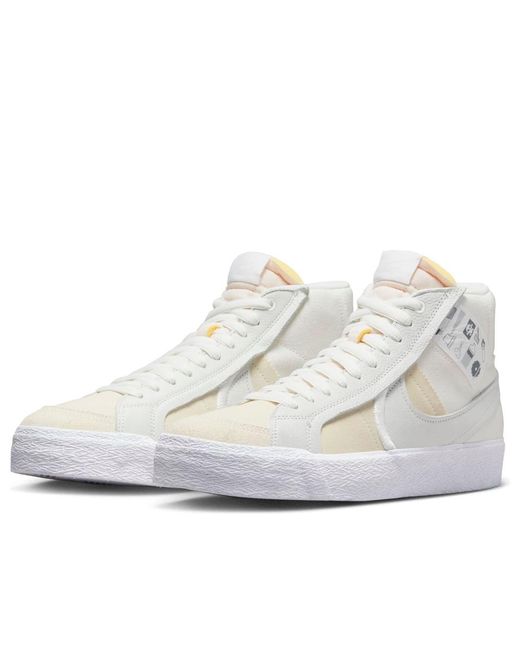 Nike White Sb Blazer Mid 'Warning Label' for men