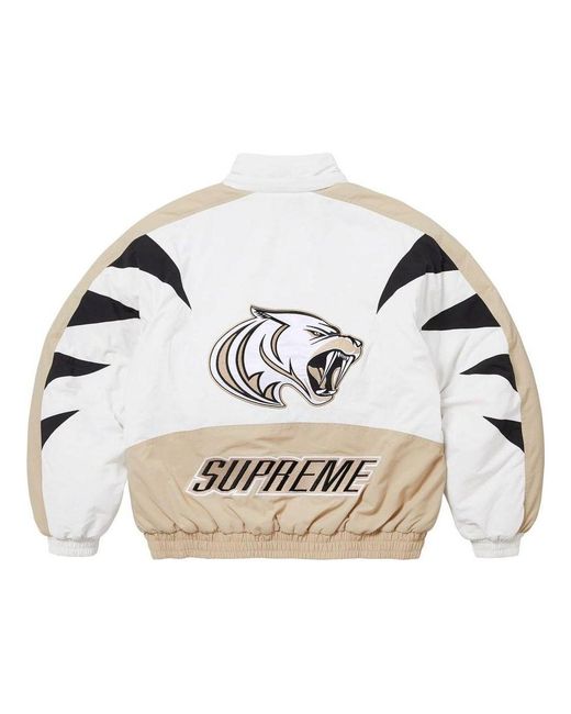Supreme Gray Wildcat Sideline Puffer Jacket for men
