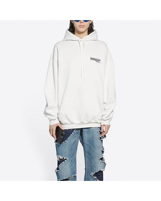 Balenciaga White (Wmns) Fw21 Political Campaign Printing Hoodie