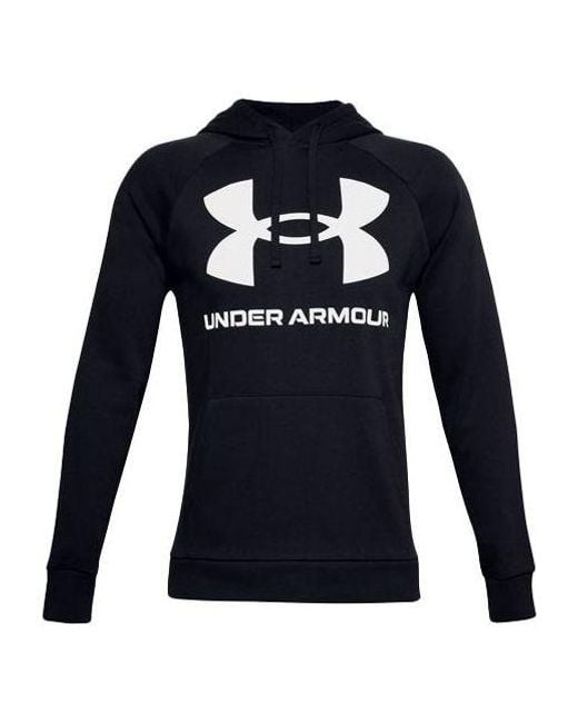 Under Armour Blue Rival Fleece Big Logo Hoodie for men