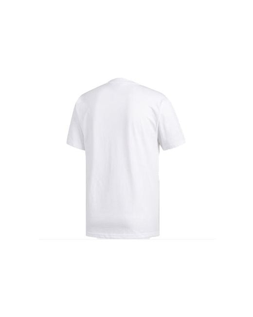Adidas White Originals Pattern Logo Printing Short Sleeve for men