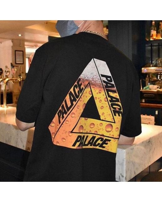 Palace Black Tri-Lager Tee Triangle Logo Printing Short Sleeve