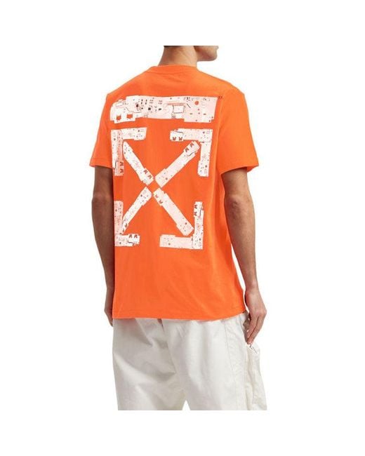 Off-White c/o Virgil Abloh Orange X Teenage Engineering Crossover Ss22 Logo Printing Round Neck Short Sleeve T-Shirt for men