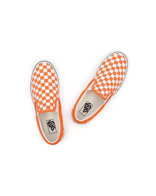 Vans Orange Classic Slip-On Tiger Checkerboard' for men