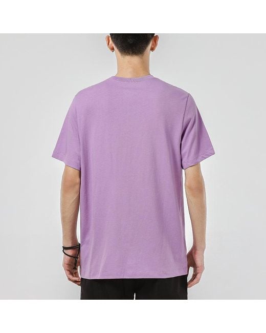 Nike Purple Tiger Pattern Logo Athleisure Casual Sports Short Sleeve T-Shirt for men