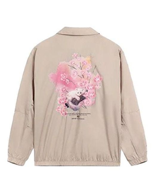 Li-ning Pink Sakura Graphic Jacket 'Khaki' for men
