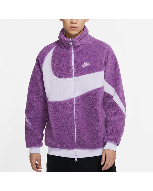 Nike Purple Big Swoosh Reversible Boa Jacket (Asia Sizing) for men