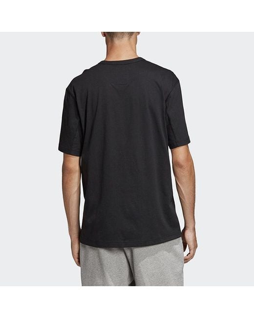 Adidas Black Originals Printing Logo Short Sleeve for men