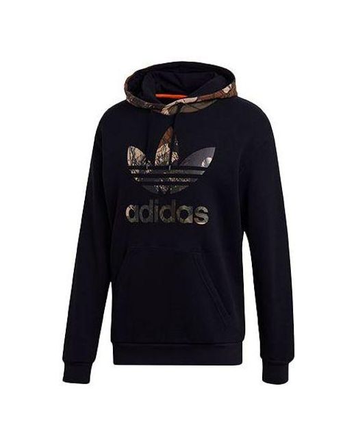 Adidas Blue Originals Camo Block Hdy Camouflage Logo Printing Pullover for men