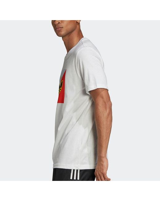 Adidas White Originals Logo Round Neck Training Breathable Short Sleeve for men