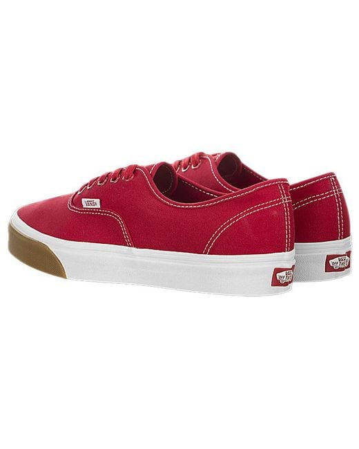 Vans Red Authentic 'Gum Bumper' for men