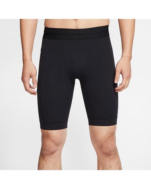 Nike Black Infinalon Yoga Dri-Fit Quick Dry Tight Sports Gym Pants for men