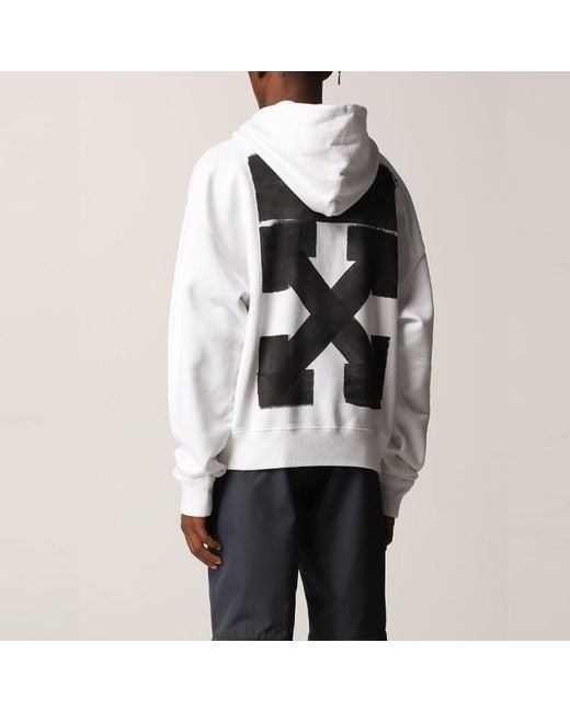 Off-White c/o Virgil Abloh White Fw21 Logo Printing Pullover Loose Version for men