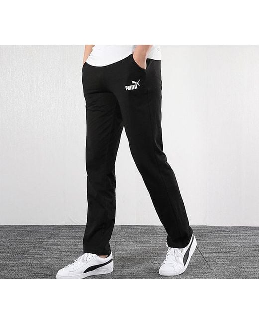 PUMA Black Ess Logo Op Sweat Pants for men