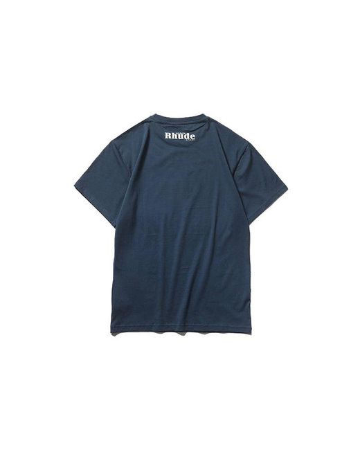 PUMA Blue X Rhude Crossover Graphic Tee Animal Printing Short Sleeve Couple Style for men