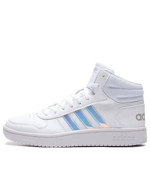 Adidas White (Wmns) Hoops 2.0 Mid Bluepurple'
