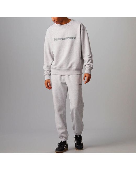 Adidas Originals X Pharrell Williams Crossover Casual Breathable Solid Color Round Neck Pullover Long Sleeves Gray for men