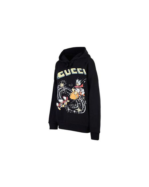 Gucci Black (Wmns) X Disney Joint Ss21 Cartoon Donald Duck Printed Hoodie For