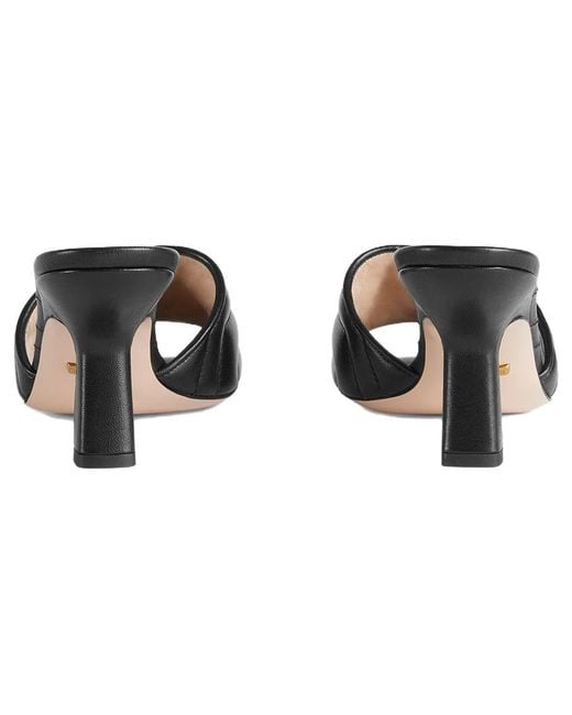 Gucci Black Gg Marmont Quilted Sandals
