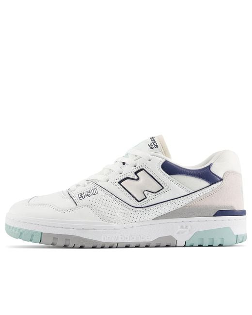 New Balance White 550 Winter Fog' for men