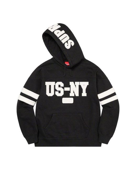 Supreme Black Us-ny Hooded Sweatshirt for men