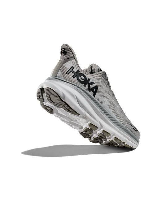 Hoka One One Gray Clifton 9 2E Wide 'Harbor Mist' for men