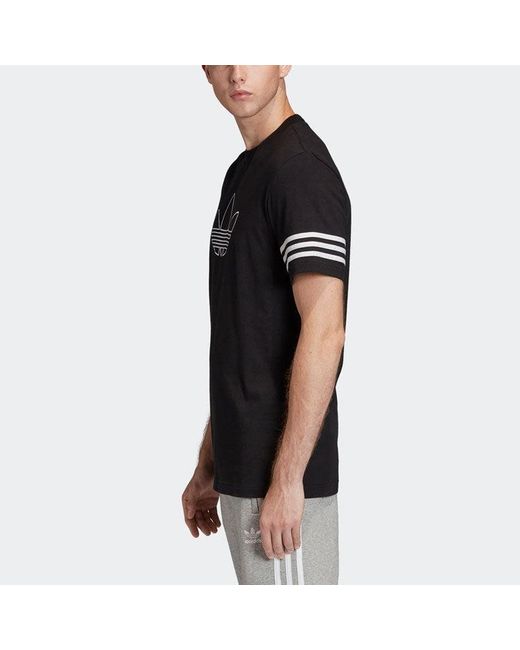 Adidas Black Originals Outline Tee Logo Short Sleeve for men