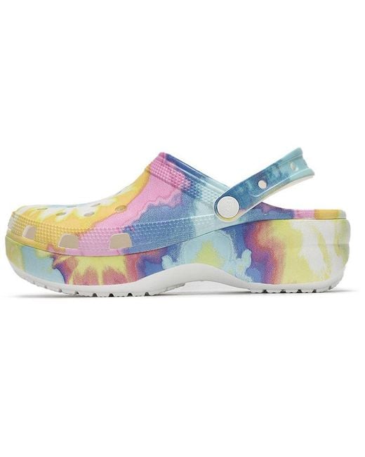CROCSTM Blue (Wmns) Classic Clog Clouds Tie Dye Printing Lightweight Cozy Sports Sandals