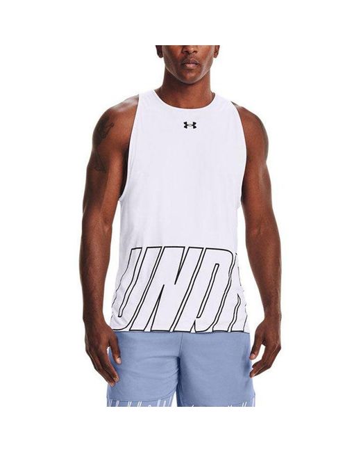 Under Armour White Baseline Reversible Tank for men