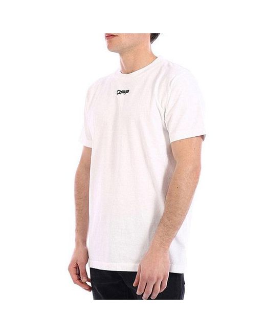 Off-White c/o Virgil Abloh White Ss21 Logo Alphabet Printing Round Neck Short Sleeve Ordinary Version for men