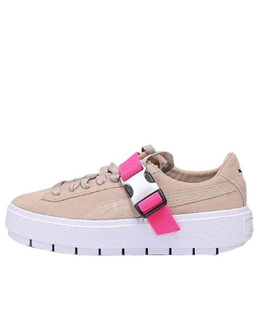 PUMA Pink (Wmns) Fenty X Platform Trace Buckle 'Cement'
