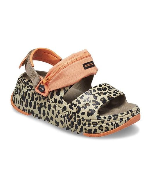 CROCSTM Natural (Wmns) Hiker Xscape Animal Sandals 'Khaki Leopard'