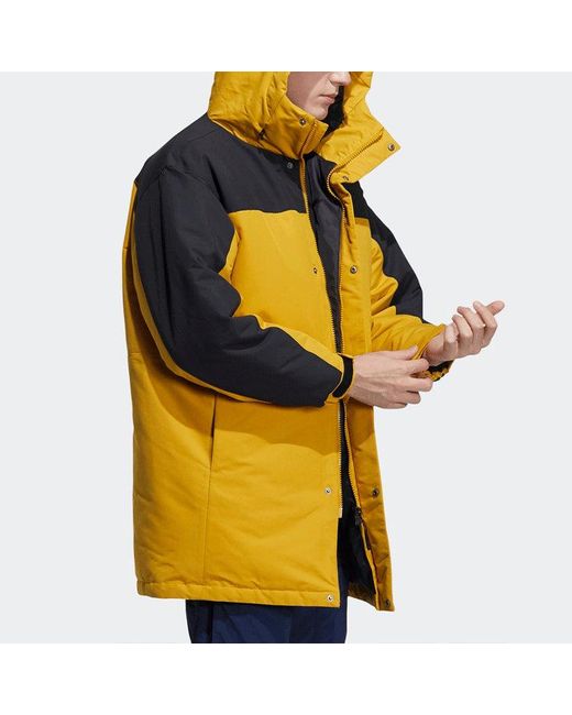 Adidas Yellow Outdoor Stay Warm Down Jacket Couple Style Color
