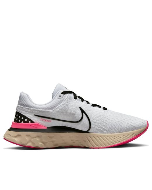 Nike White React Infinity Run Flyknit 3 Hyper' for men