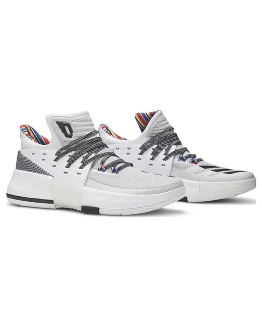 Adidas White D Lillard 3 'Bhm' for men