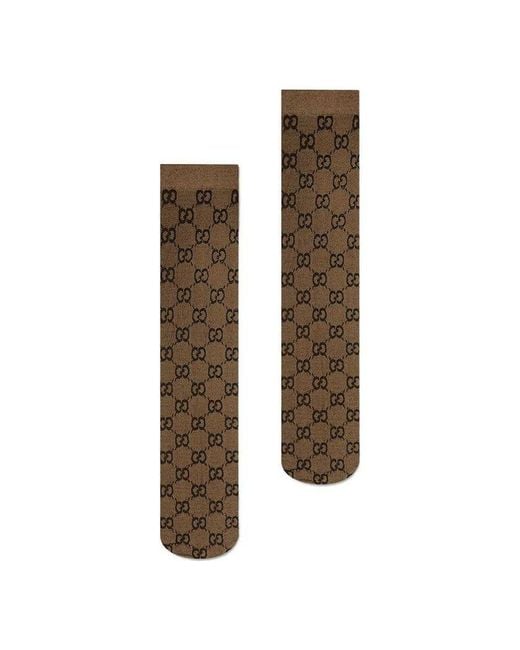 Gucci Brown (Wmns) Gg Pattern Socks Dark'