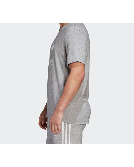 Adidas Gray Originals Chest Logo Sports Short Sleeve for men