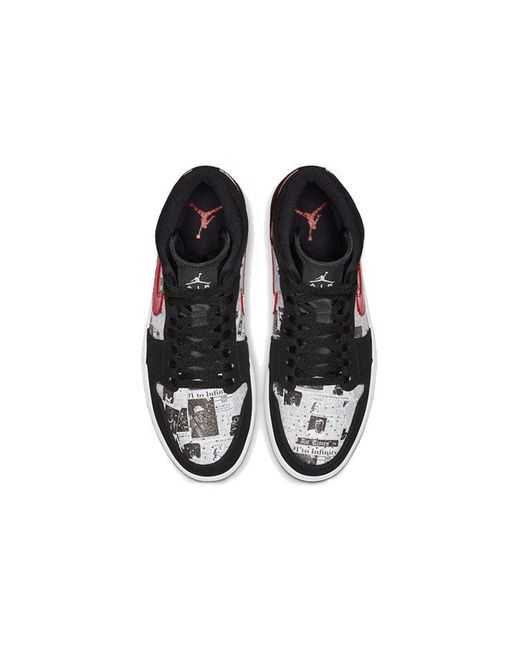 Nike Black 1 Mid Se 'Newspaper Air Times' for men