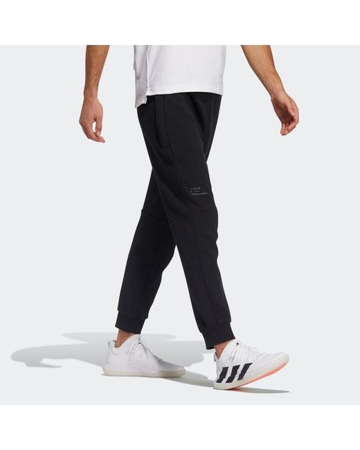 Adidas Black Th Pnt Dk Id Knit Sports Long Pants for men