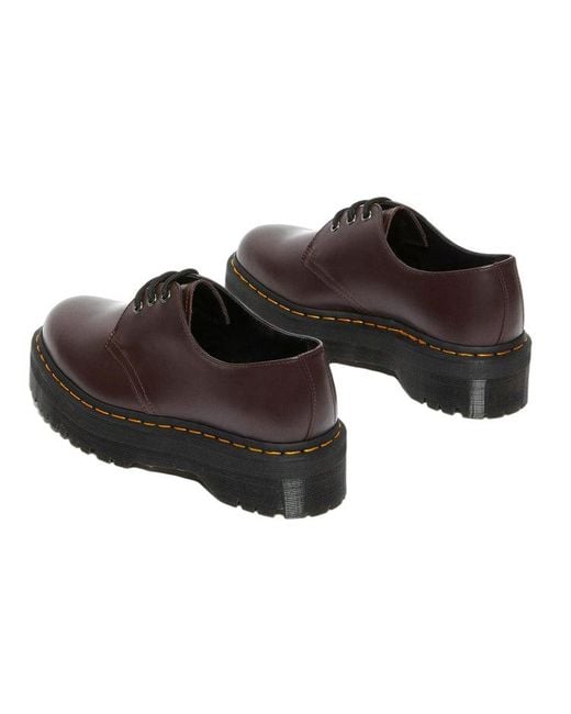 Dr. Martens Brown 1461 Smooth Leather Platform Shoes 'Wine' for men
