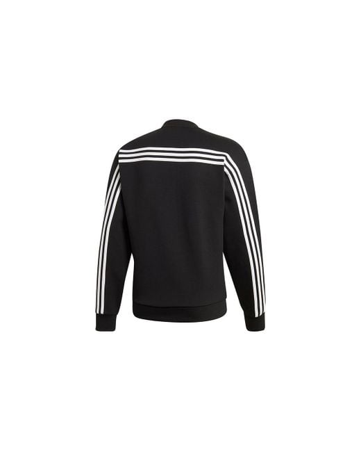 Adidas Black Mh 3S Crew Casual Sports Solid Color Round Neck for men