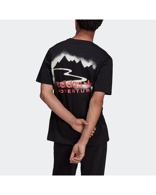 Adidas Black Adventure Mountain Spray Tee for men