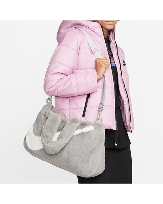 Nike Gray Nsw Faux Fur Tote Bag