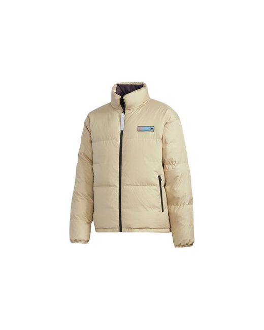Adidas Blue Originals Premium Jkt 1 Stay Warm Woven Reversible Cargo Stand Collar Sports Down Jacket for men