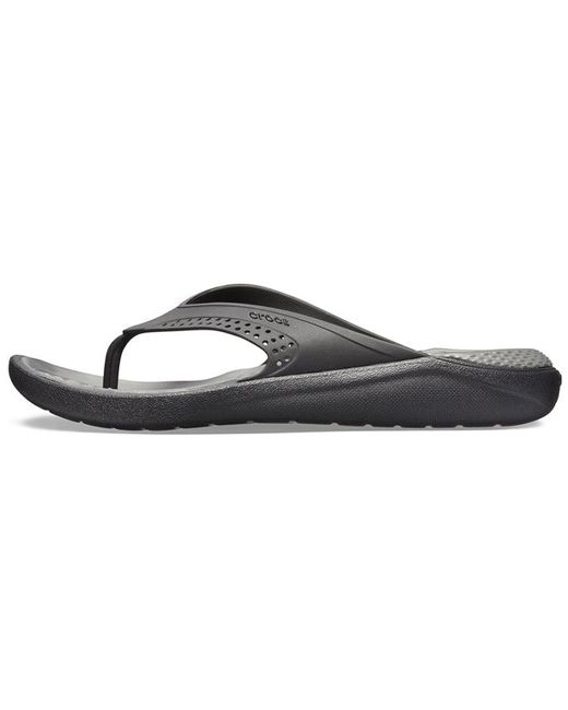 CROCSTM Black Literide Minimalistic Beach Flip-Flops Dark for men