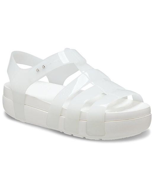CROCSTM White (Wmns) Splash Glossy Fisherman Sandal