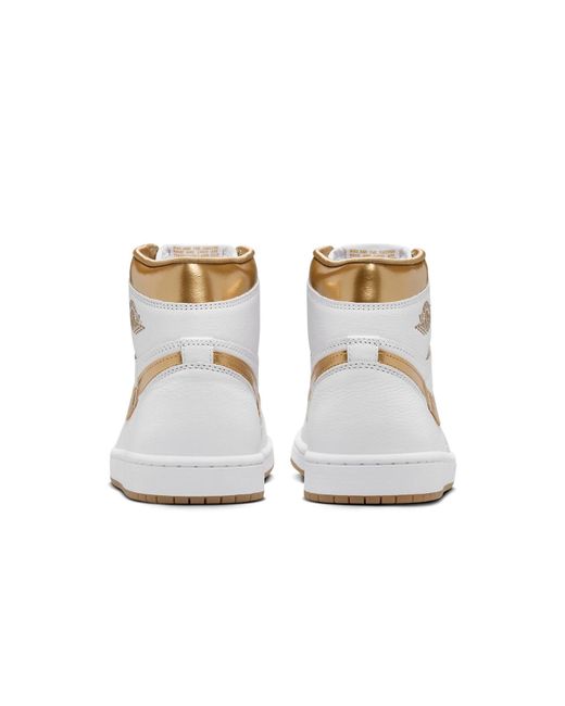 Nike Metallic Air Jordan 1 Retro High Og White Gold Shoes
