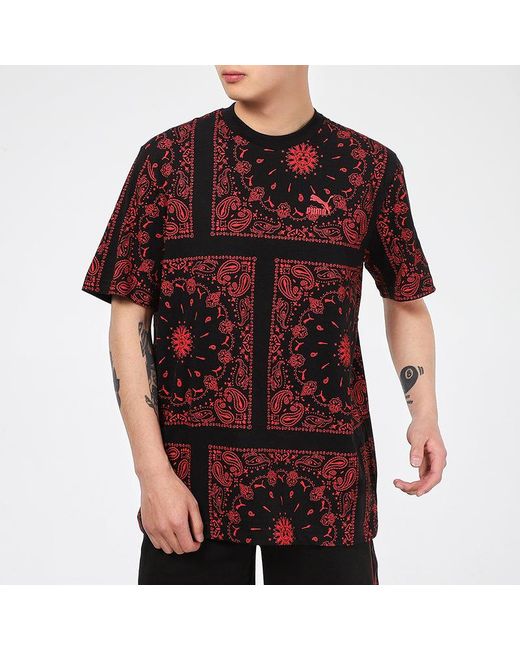 PUMA Red Ob All Over Print T-Shirt for men