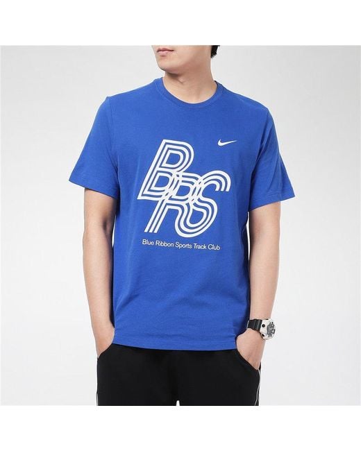 Nike Blue Casual Running Sports Crew-Neck Short Sleeve for men