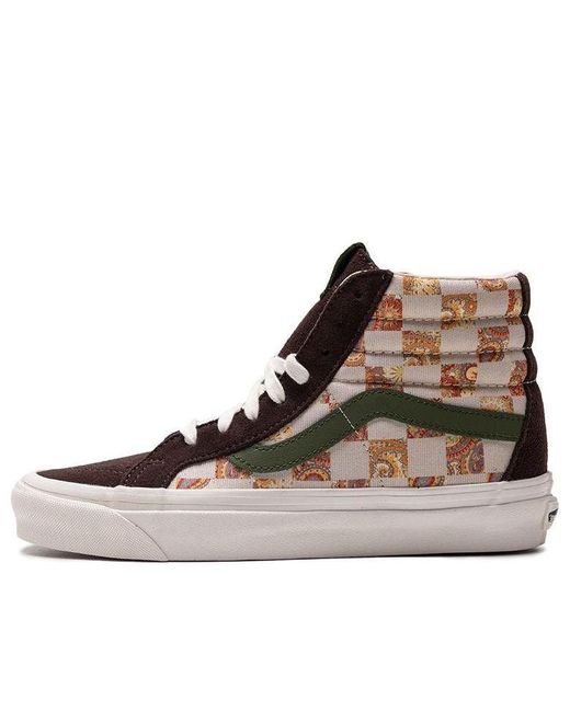 Vans Brown Sk8-Hi 38 Dx 'Bricolage Check'